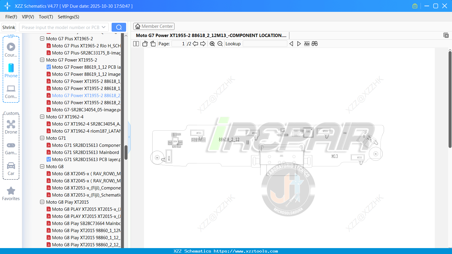 Motorola Moto G7 Power XT1955-2 88618_2_12M13_-COMPONENT LOCATION